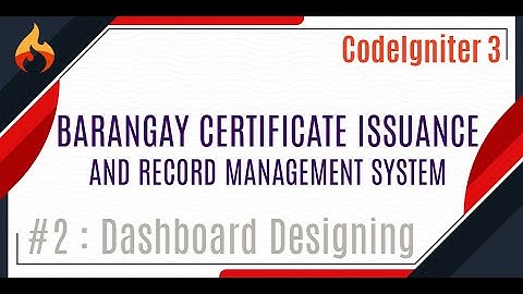 CodeIgniter 3   Dashboard Designing