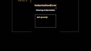 2.3. IndentationError: Missing Indentation | Python Error Fix #coding #python