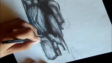 How To Draw A Moon-lit Waterfall Part 1 / 5