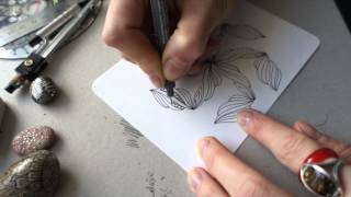 Drawing MaryShel tangle in a mandala