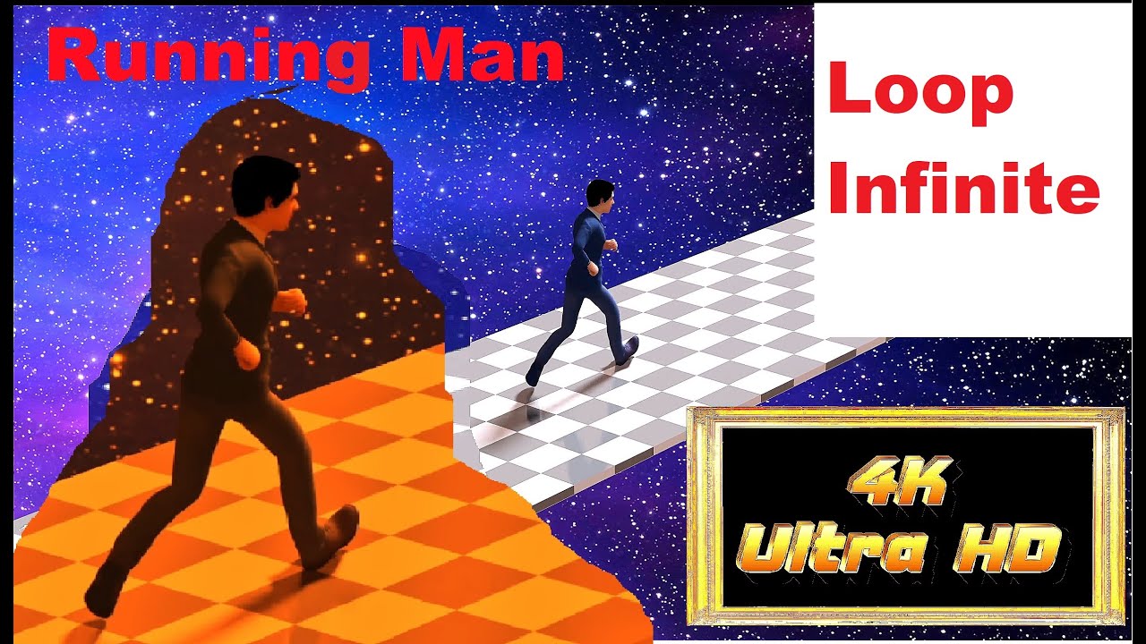 RUNNING MAN | Endless  Loop | Galactic Path | Space Walk | 4K (3D Animation)