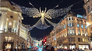 [4K]🇬🇧London Christmas Walk:🎄🧑‍🎄 Regent Street✨ Piccadilly  to Oxford Circus  via Soho💗Dec. 2022