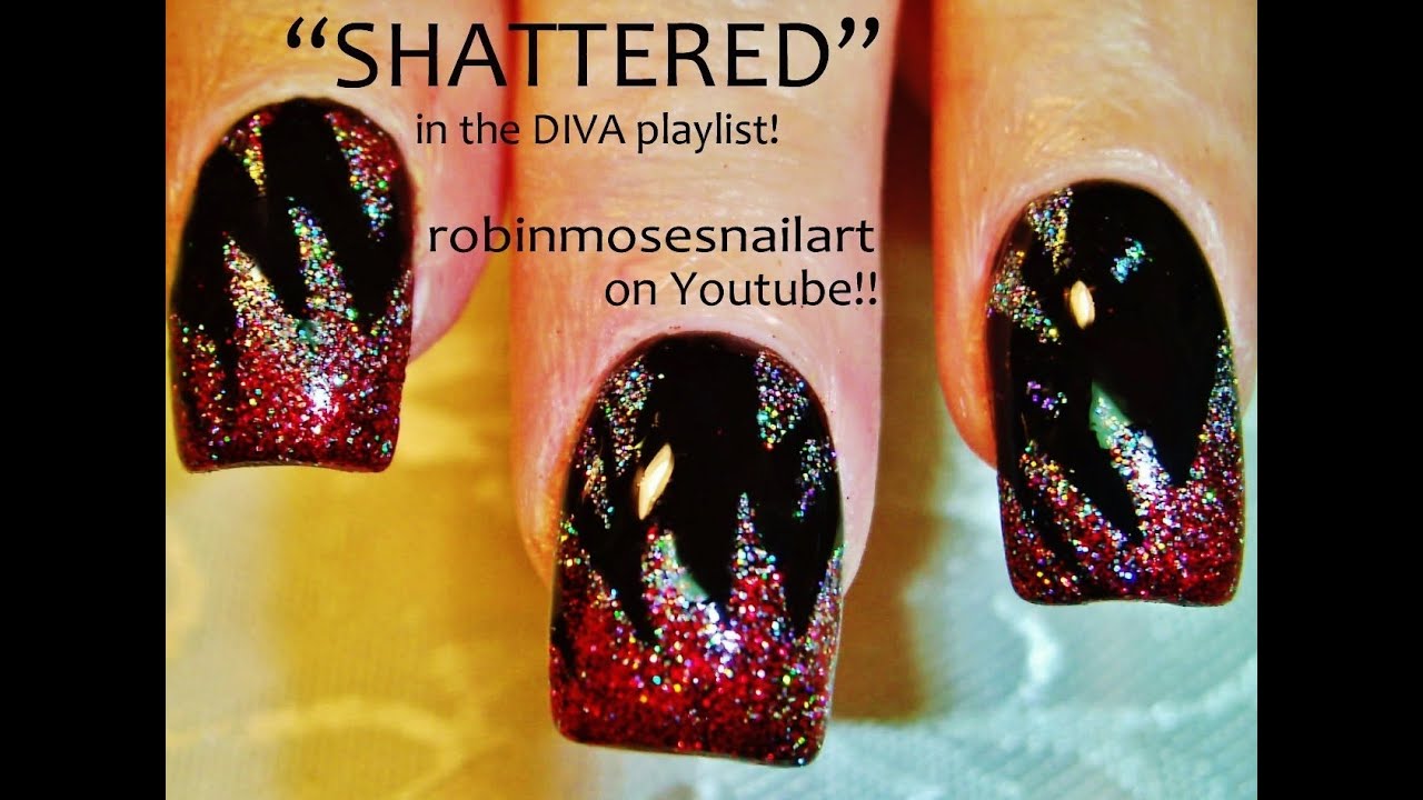 Shattered Glass Nail Art