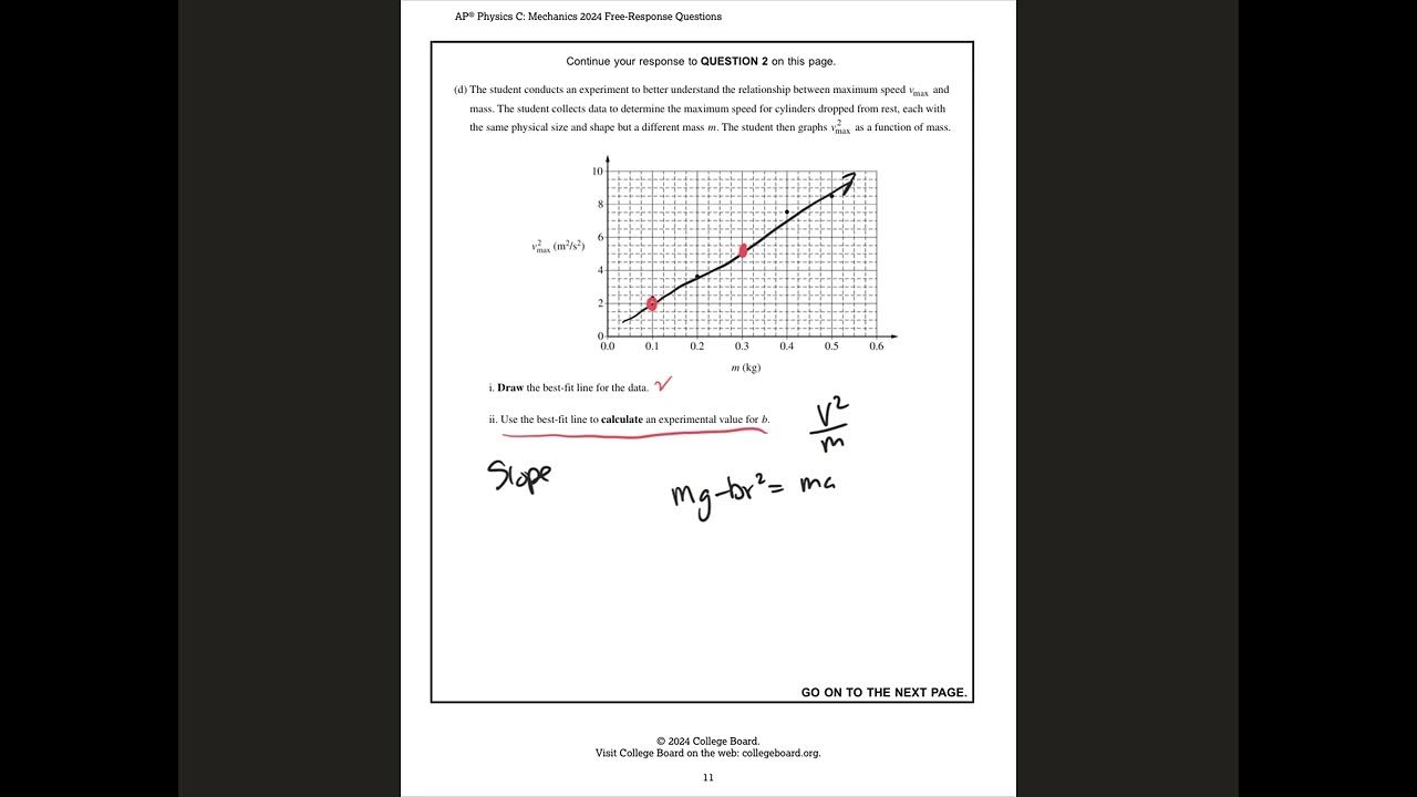 2024 AP Physics C Mechanics FRQ Set 1 Question #2 - YouTube