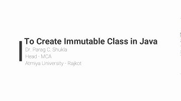 To Create Immutable class in Java