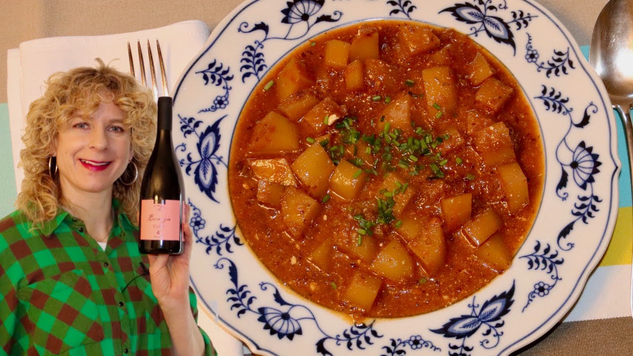 Das beste vegetarische Kartoffelgulasch⎮mit tollem Weintipp!