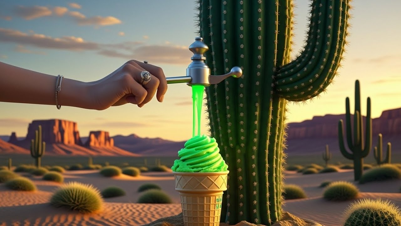 Satisfying AI ASMR Magical Ice Cream Machine – Surreal Soft Serve of Many Materials (Part 83)