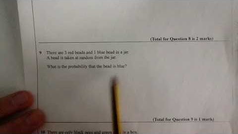Q9 Basic Probability Foundation Non calculator paper Sample Assessment Material
