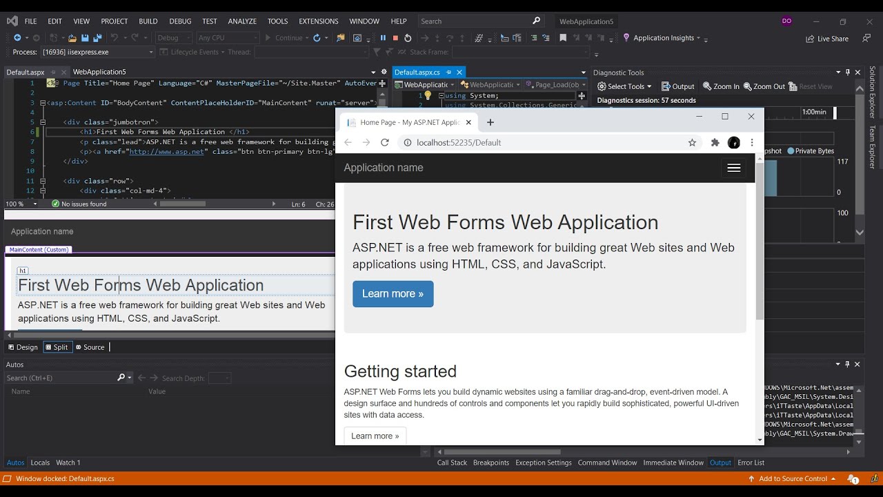 .aspx ใช้โปรแกรมอะไรเปิด  Update  ASP.NET Web Forms in Visual Studio 2019(Getting Started)