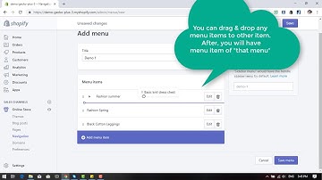 Gecko Shopify Theme - How to create a new menu item