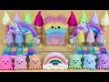 RAINBOW SLIME. Mixing makeup and glitter into Clear Slime. Satisfying Slime Videos..