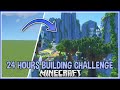 I Spent 24 Hours Straight Building in a Minecraft Flat Word!