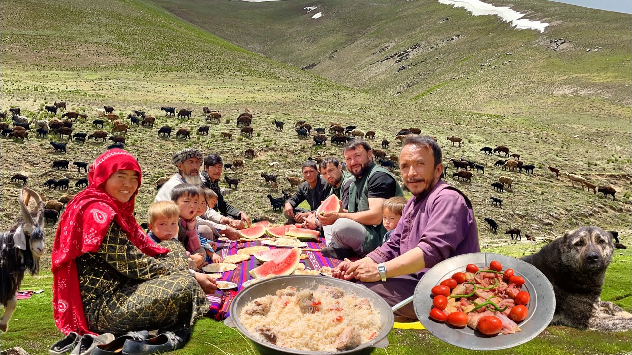 Blogger picnic with twin's family in Eaylaq |  sheep farming and shepherd daily life