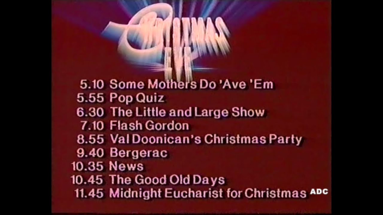 BBC1 trailer, menu, weather & closedown announcer Peter Brook 23rd December 1983