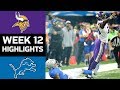 Vikings vs. Lions | NFL Week 12 Game Highlights