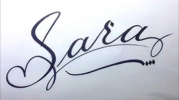 Sara Name Signature Calligraphy Status | How to Cursive write with cut Marker #sara @sara