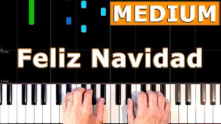 Video thumbnail of "Feliz Navidad - MEDIUM Piano Tutorial - [Sheet Music]"