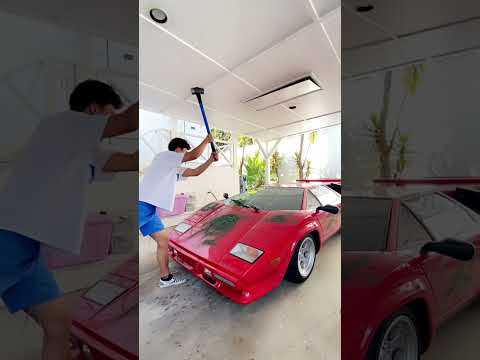 Smashing Lamborghini Slow Motion..