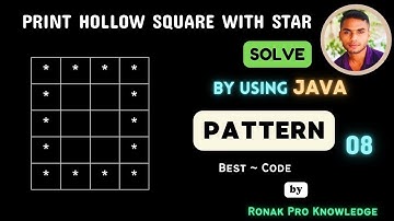 Print Hollow Square With Star || Print Pattern|| Hollow Square || Java Pattern || Code With @Ronak_