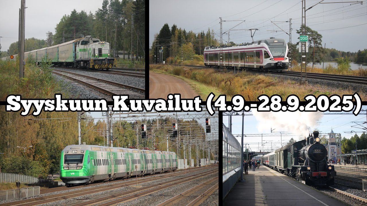 Syyskuun Kuvailut (4.9.-28.9.2025) || Mustolan vaihtotyöjunia, Sr3-hinaus, Digi-Sm5 ja museojunia