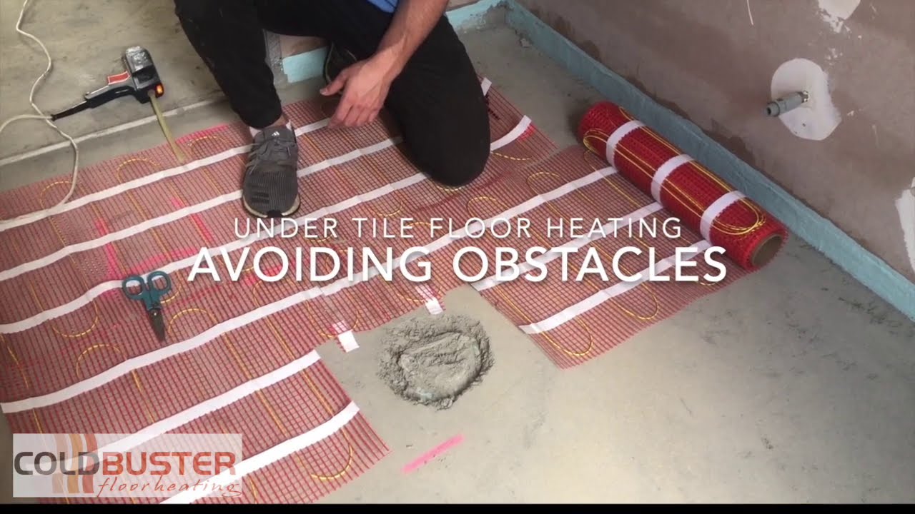 Placing Coldbuster Under Tile Heating to Avoid Obstacles - YouTube