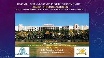 Unit II  Design of built up column & single lacing system.