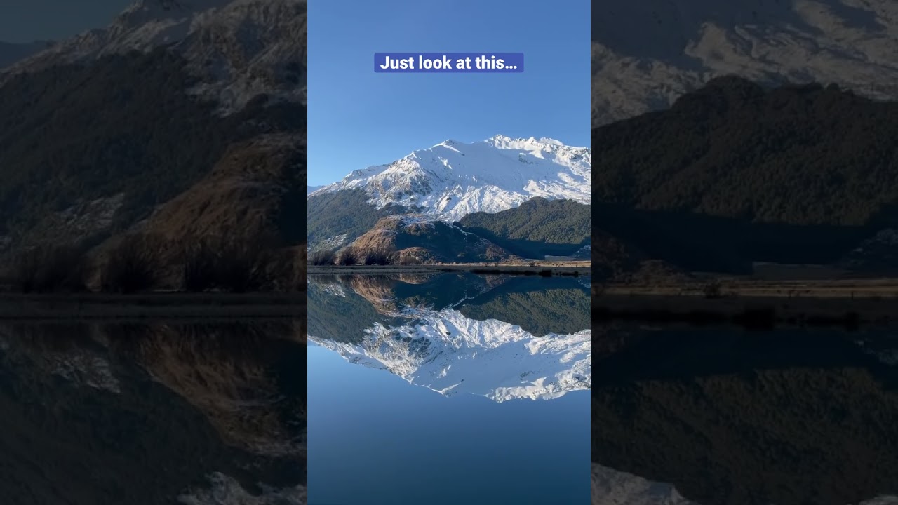 Perfect lake reflection found in New Zealand ✨ 