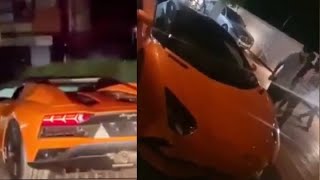 Rebel star prabhas new car on Hyderabad Roads Lamborghini car