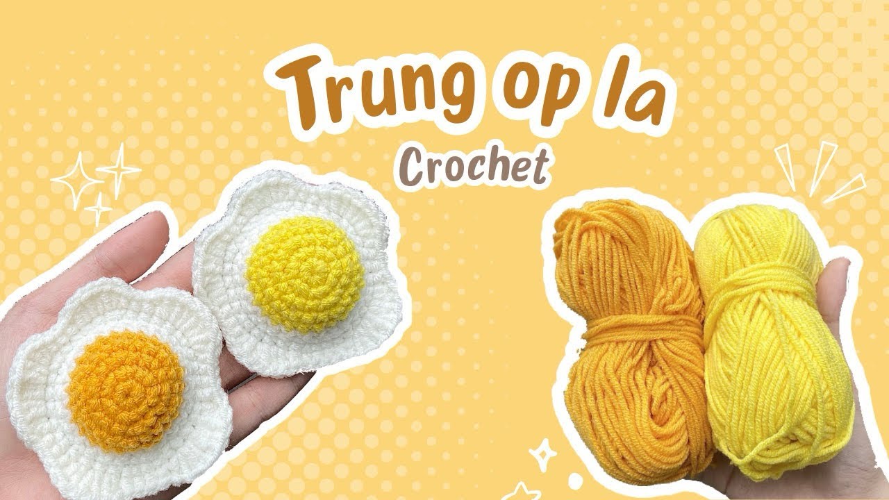 #8 Crochet Fried Egg🍳keychain| Móc len móc trứng ốp la🐣| Hướng dẫn móc len đơn giản