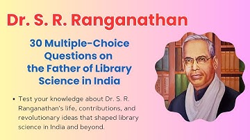 S. R. Ranganathan MCQs in Telugu | 30 Important Questions for UGC NET | Library Science Quiz
