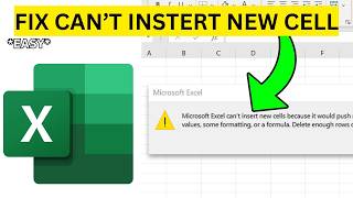 How To Fix Microsoft Excel Error Can't Insert New Cells(EASY)