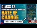 Class 12 | Chapter 6 | Applications of Derivatives-1 | Rate of Change | NCERT Ex. 6.1