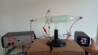 Cathode ray tube electrostatic and magnetic deflection