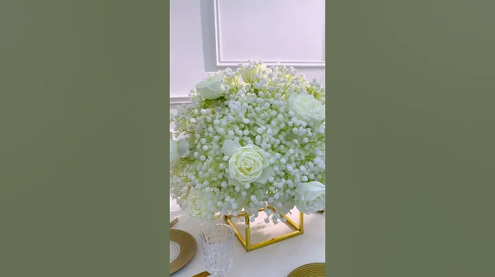 White Baby's Breath Rose Flower Ball Wedding Table Centerpieces Decor #wedding #flowers #diy