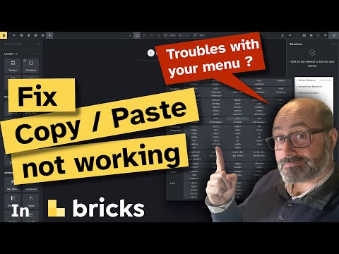 Fix Copy / Paste not working in Bricks, to get your structure builder up and running.