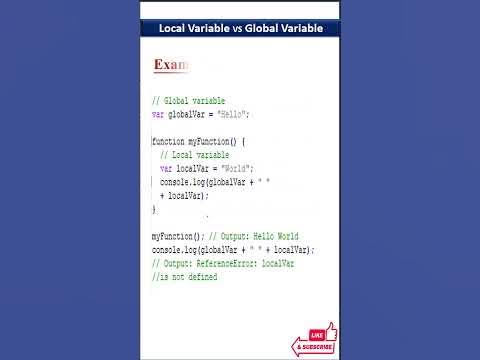 Difference between Local and Global Variable #javascript # ...