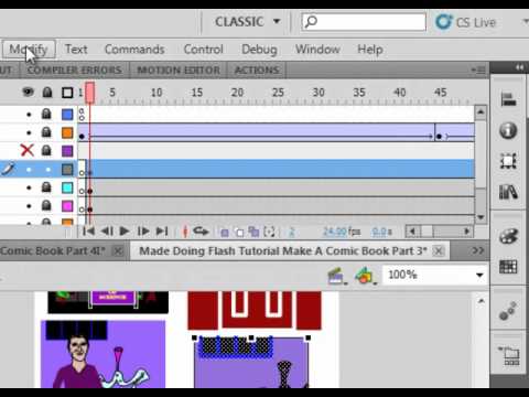 Flash CS5 Tutorial Make A Comic Book Part 4.avi - YouTube