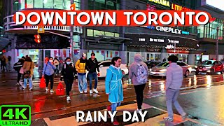 【4K】TORONTO FRIDAY NIGHT DOWNTOWN WALKING TOUR & QUEEN ST CANADA 4K