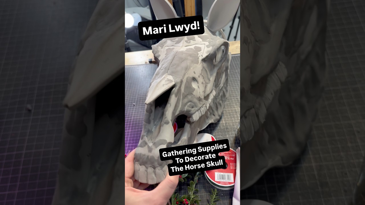 Mari Lwyd WIP Gathering Holiday Decor For The Skull #marilwyd #christmastraditions #christmascrafts