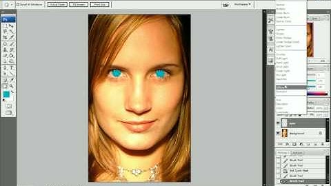 Changing Eye Color on  Photoshop CS3  w/ SOUND!