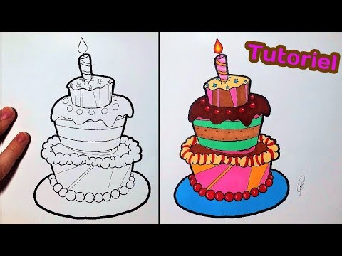 Dessiner Un Gateau D Anniversaire Tutoriel Youtube