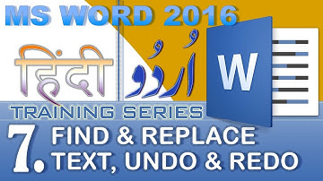 Microsoft Word 2016 Training 7. Find and Replace text, Undo and Redo commands
