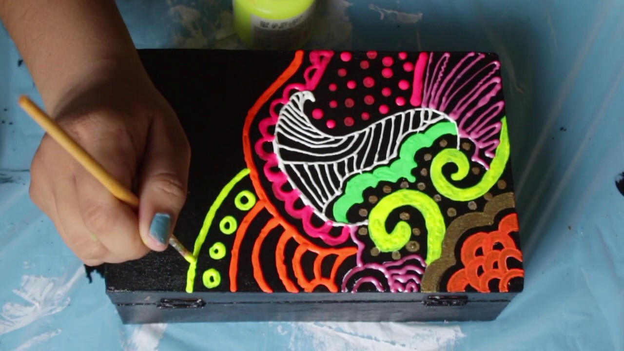 How to make wooden box with oil paint and acrylic!!!!!! 