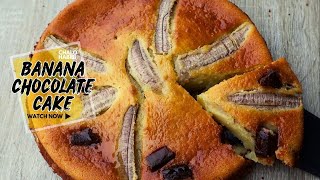 Soft & Fluffy Banana Chocolate Cake Recipe