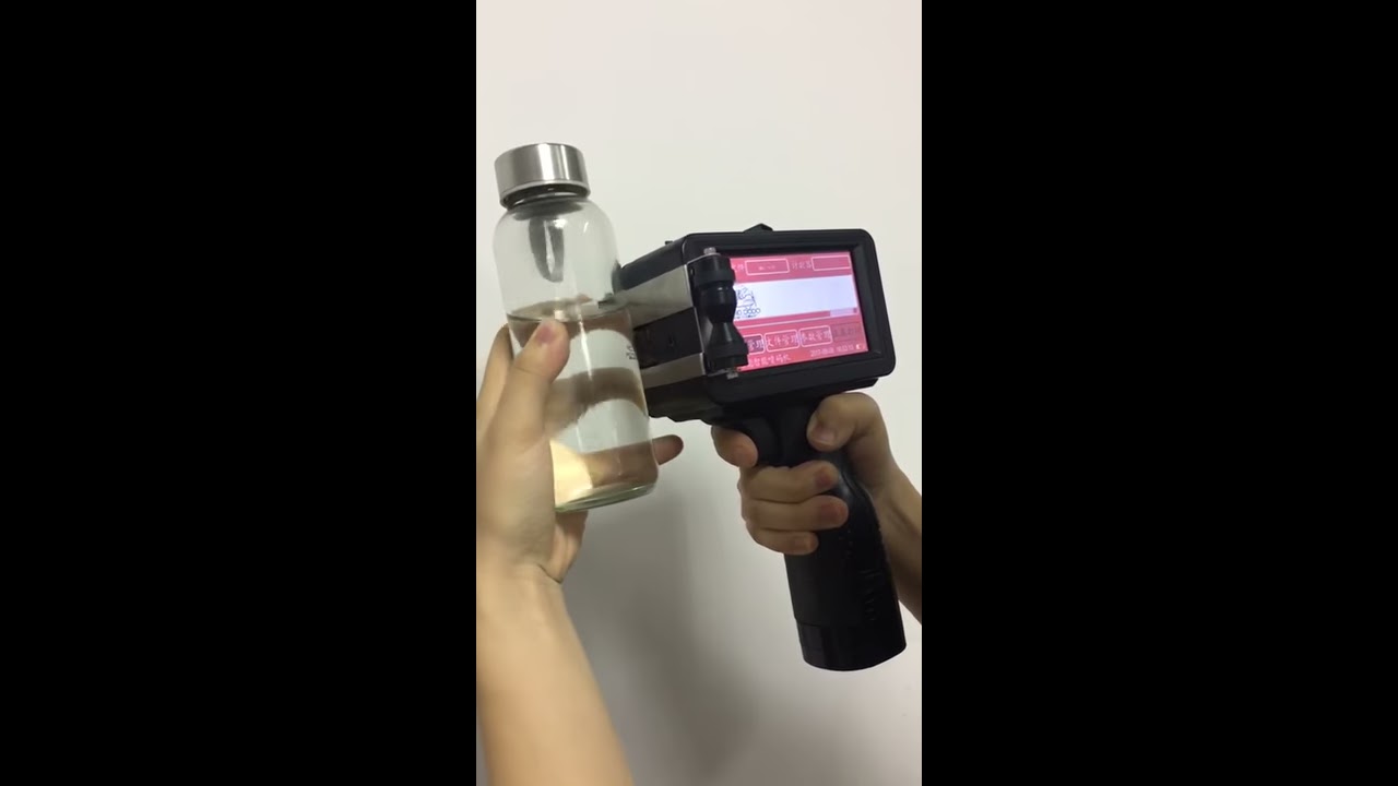 How To Print Graphic Logo On The Glass Bottle Surface Handheld Portable Inkjet Code Printer