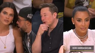 Elon Musk, Kim Kardashian, Bad Bunny, Kendall Jenner, Lewis Hamilton, Quavo at Lakers Vs Warriors