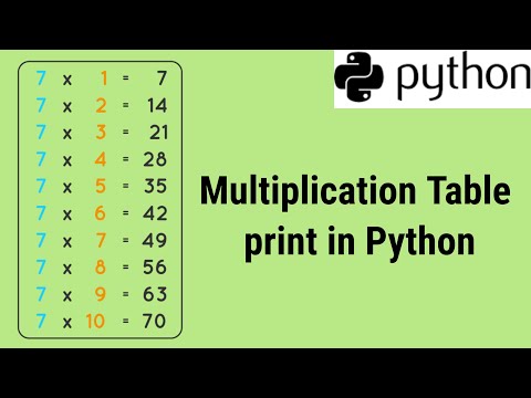 How to print multiplication table of number | python exercise 5 | in Hindi