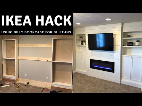 IKEA Billy Bookcase Hack - DIY Built-In Shelves