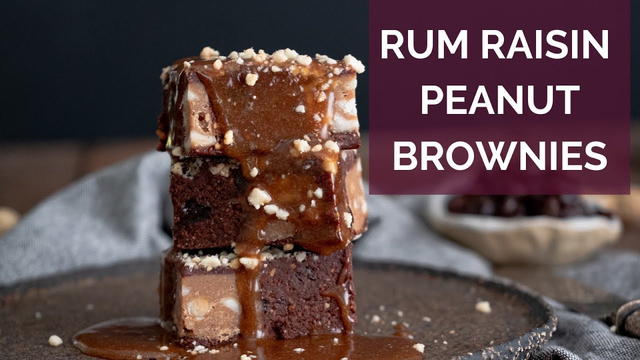 Rum Raisin Peanut Brownies (No Bake) YouTube