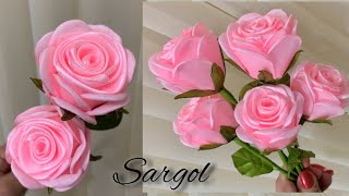 DIY Satin Ribbon Rose//How to make a beautiful and attractive immortal rose